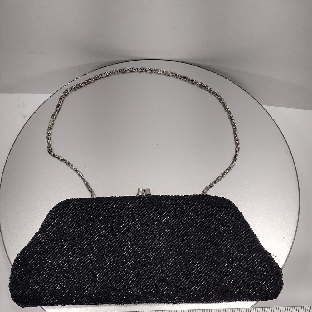 Elegant Black Beaded Clutch